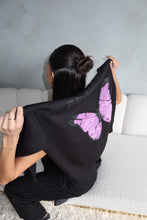 Lade das Bild in den Galerie-Viewer, Butterfly Hoodie - Black Purple