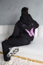Lade das Bild in den Galerie-Viewer, Butterfly Hoodie - Black Purple