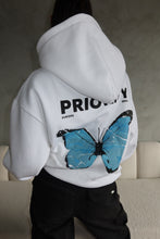 Lade das Bild in den Galerie-Viewer, Butterfly Hoodie - White Blue