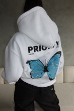 Afbeelding in Gallery-weergave laden, Butterfly Hoodie - White Blue

